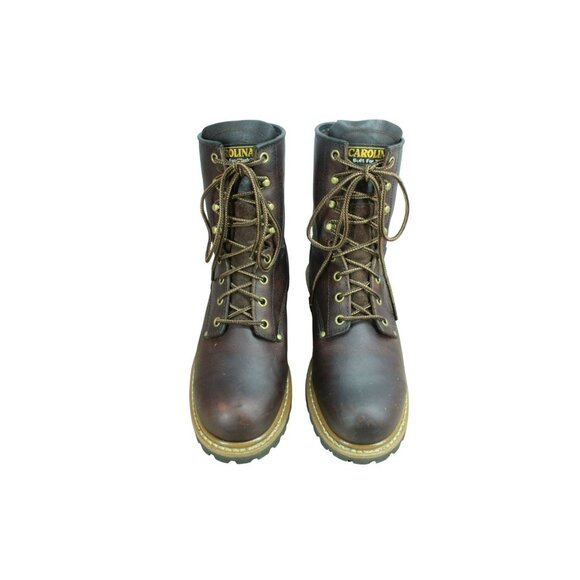 Carolina Elm Brown Leather Lace Up Oil Resistant Steel Toe Work Boots Size 8.5 M - Picture 5 of 9